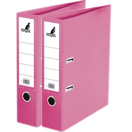 2x Ring binder folder pink 75 mm A4