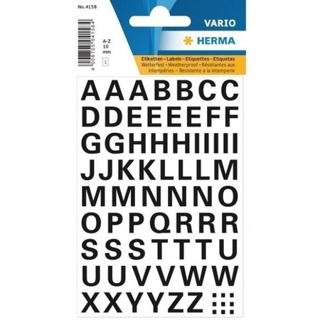 2 stickervellen alfabet zwart 10mm 65x