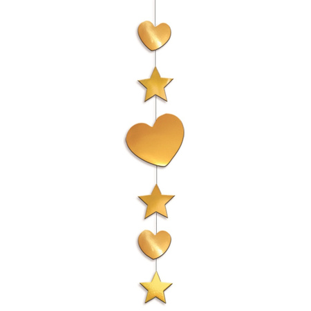 2x pieces gold christmas heart decoration 90 cm