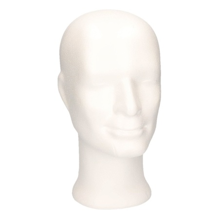 2x pieces hobby/DIY styrofoam heads/face 33 cm man/boy