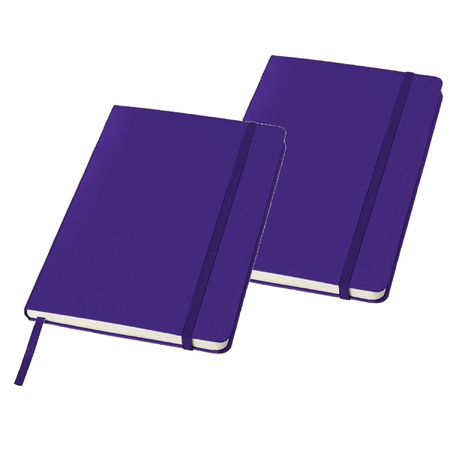 2x pieces purple lined notebooks A5