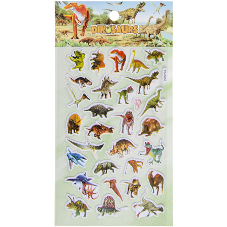 30x Dinosaurus dieren stickers van foam