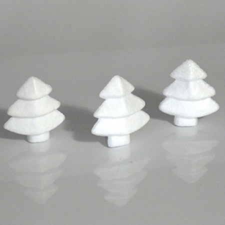 30x Hobby/DIY styrofoam christmas trees 6 cm