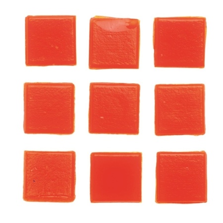 30x stuks vierkante mozaiek steentjes oranje 2 x 2 cm