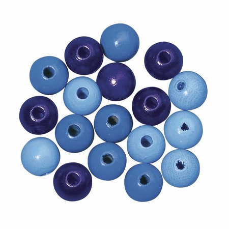 345x Blue wooden beads 6 mm