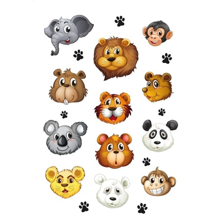 36x Zoo animals stickers with 3D effect