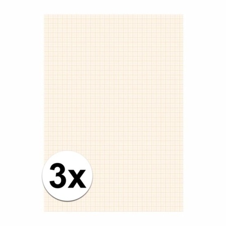 3x Block millimeter paper A3