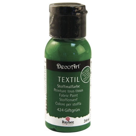 3x Green textile paint flask 34 ml