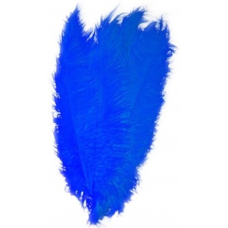 3x Blauwe decoratieveren/vogelveren 50 cm