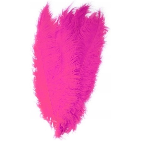 3x Large fuchsia pink ostrisch decoration feathers 50 cm