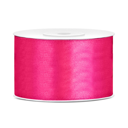 3x Hobby/decoration dark pink satin ribbon 3,8 cm/38 mm x 25 meters