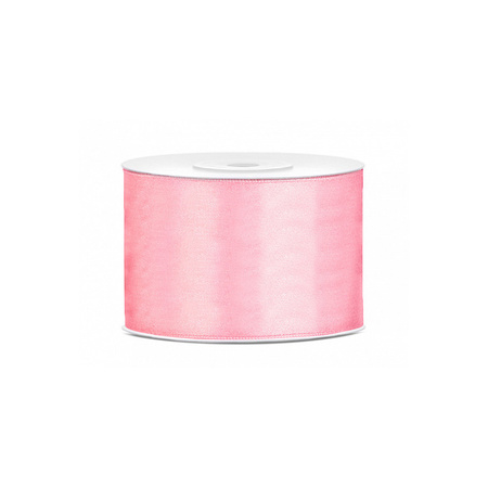 3x Hobby/decoration light pink satin ribbon 5 cm/50 mm x 25 meters