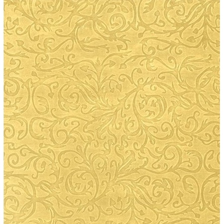 3x Wrapping paper gold metallic with classic design 70 x150 cm