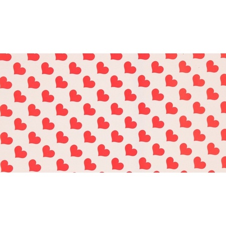 3x Wrapping paper red heart print 70 x200 cm