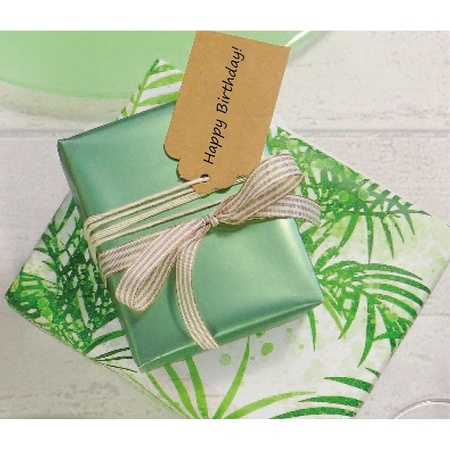 3x Wrapping/gift paper white/green palmtree print 200 x 70 cm