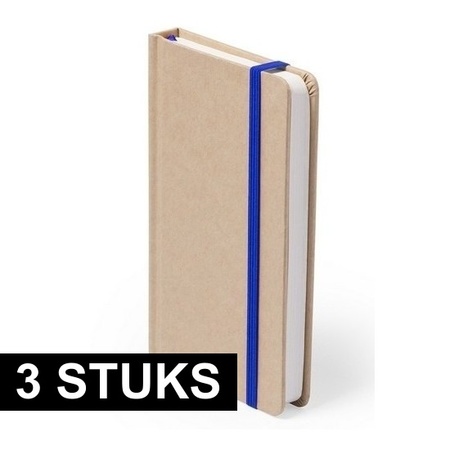 3x Luxury notebook blue elastic A6