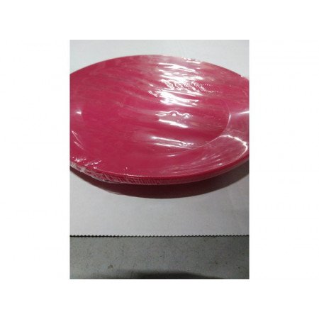 3x ontbijt/diner bordjes van hard kunststof 21 cm in het roze