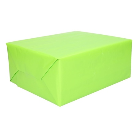 3x rolls wrapping paper bright green 200 cm