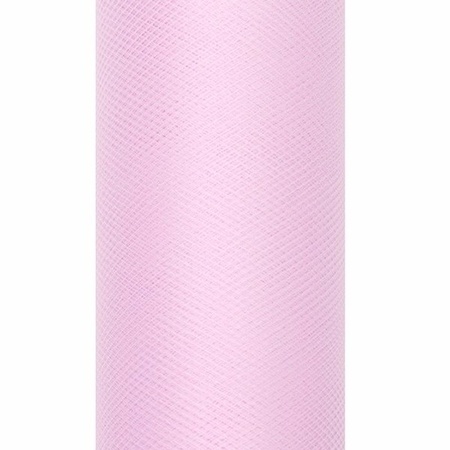 3x Rollen tule stof licht roze 15 cm breed