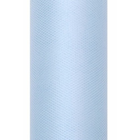 3x Rollen tule stof lichtblauw 15 cm breed