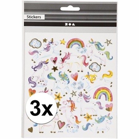 3x unicorn stickers