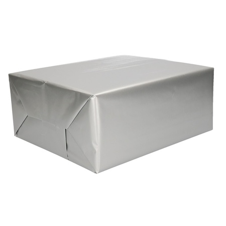 3x pieces christmas wrapping paper silver  70 x 200 cm