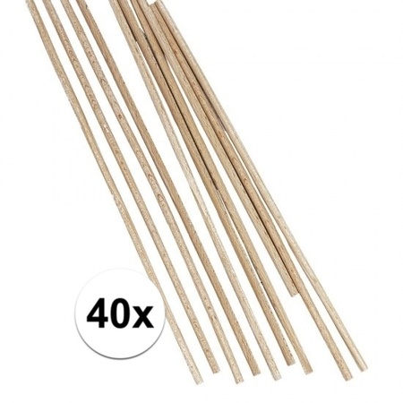 40x Ronde houten staafjes 25 cm