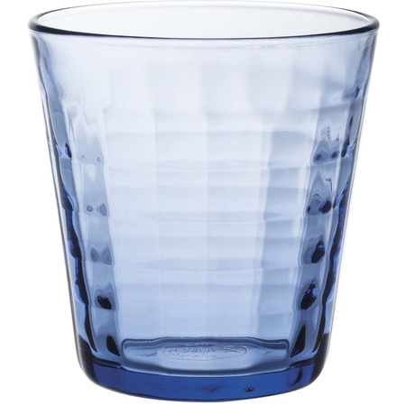 24x Drinkglazen/waterglazen blauw Prisme hardglas 22/27,5 cl
