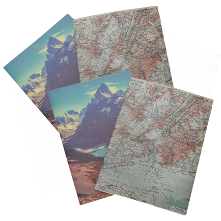 4x Notebooks earth/topographic B5 format 18x25 cm 80 pages