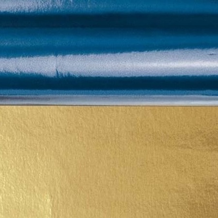 4x rollen aluminium folie kerst blauw/goud 50 x 80 cm
