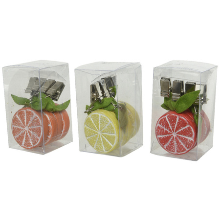 4x Oranges tablecloth weights fruit theme