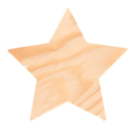 4x wooden hobby star 8 cm
