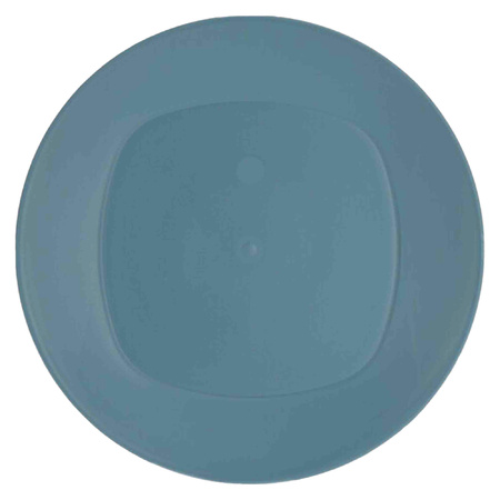 4x Pieces unbreakable plastic breakfast/diner plates - blue - 20 cm