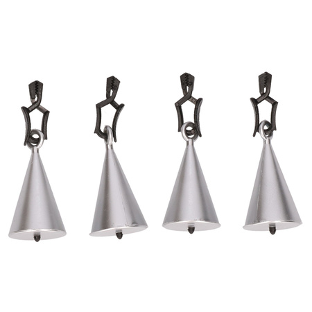 4x Tablecloth weights silver cones 7 cm