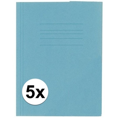 5 stuks opbergmappen folio formaat blauw
