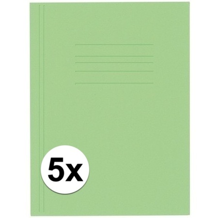 5 stuks opbergmappen folio formaat groen