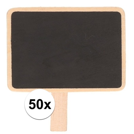 50x Chalkboards on clip 7 x 5 cm