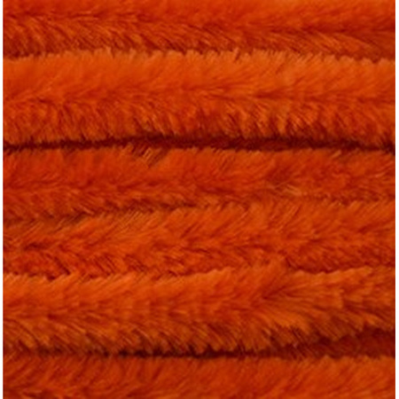 50x Oranje chenille draad 14 mm x 50 cm