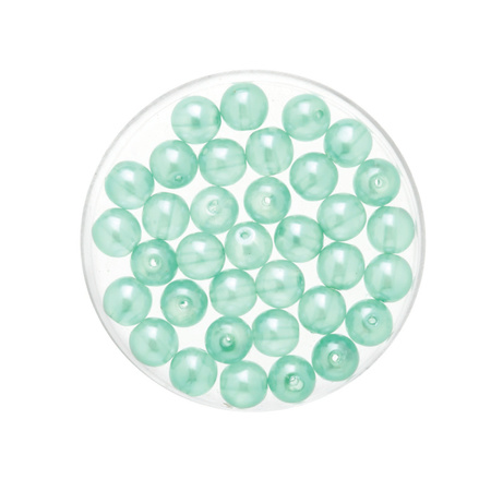 50x pieces jewelry making beads in aqua blue 6 mm