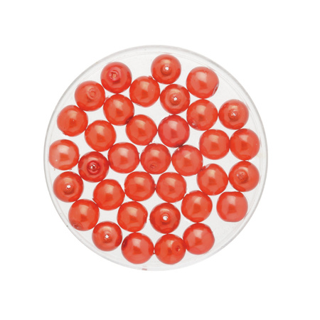50x pieces jewelry making beads in red 6 mm