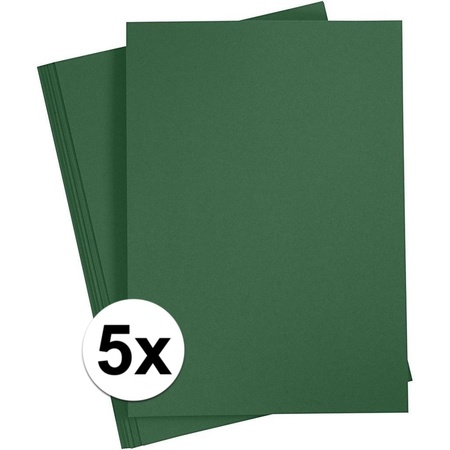 5x A4 cardboard dark green 180 grams