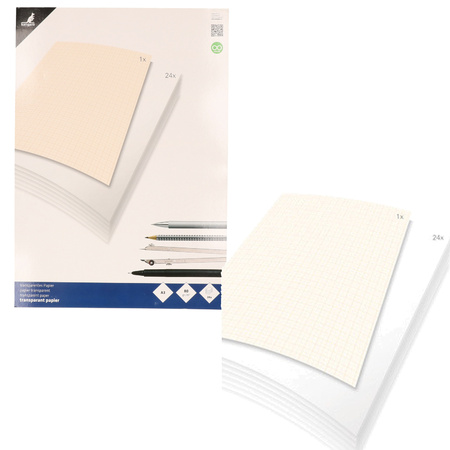 5x Blokken met transparant overschrijf papier A3