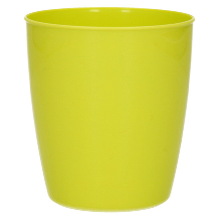 5x plastic drinking mugs 300 ml green