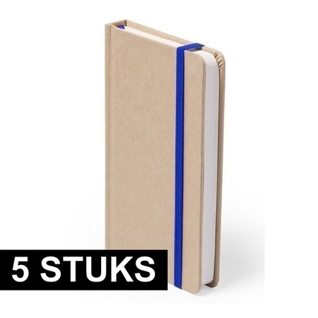 5x Luxury notebook blue elastic A6