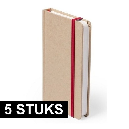 5x Luxury notebook red elastic A6