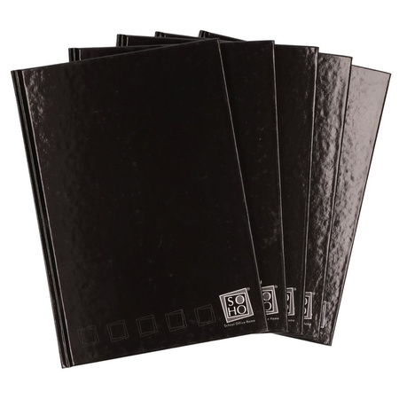 5x Luxury black notebook lined A5 format