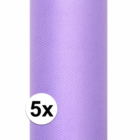 5x rolls of  purple tulle 0,15 x 9 meter