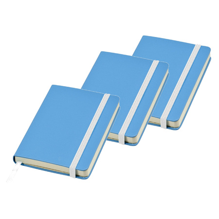 5x stuks blauw pocket luxe schriften/notitieblokjes gelinieerd A6 formaat