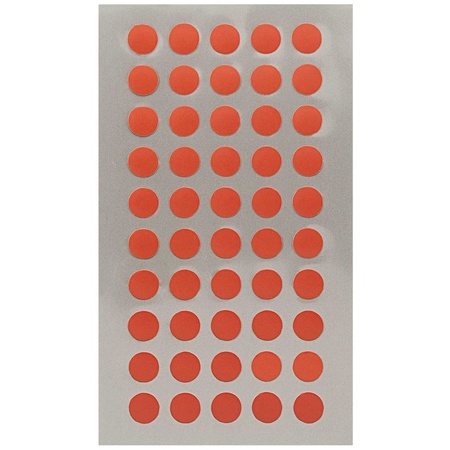 600x Round sticker labels red 8 mm