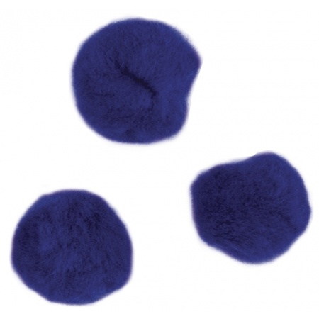Donkerblauwe decoratieve pompons 15 mm